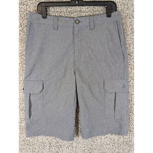 BKE Buckle Cargo Hybrid Shorts Men's 30 Grey Athletic Fit Flat Front Pockets 10"